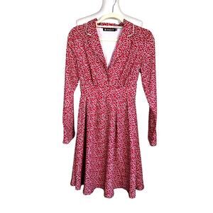 Pretty  Allegra K Burgundy Floral Dress, XS.